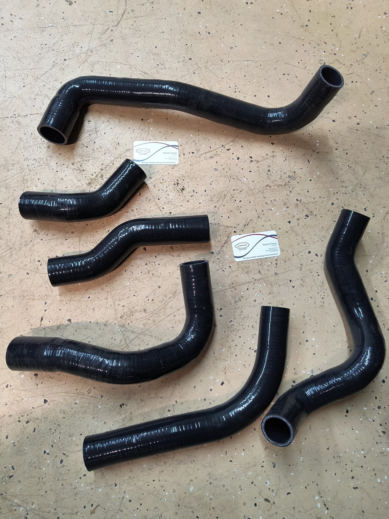 91-99 3000GT VR4 / Dodge Stealth TT Silicone Intercooler Hose Black Kit ** No Logo**