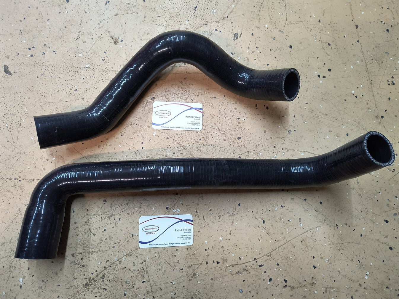 91-99 3000GT VR4 / Dodge Stealth TT Silicone Intercooler Hose Black Kit ** No Logo**