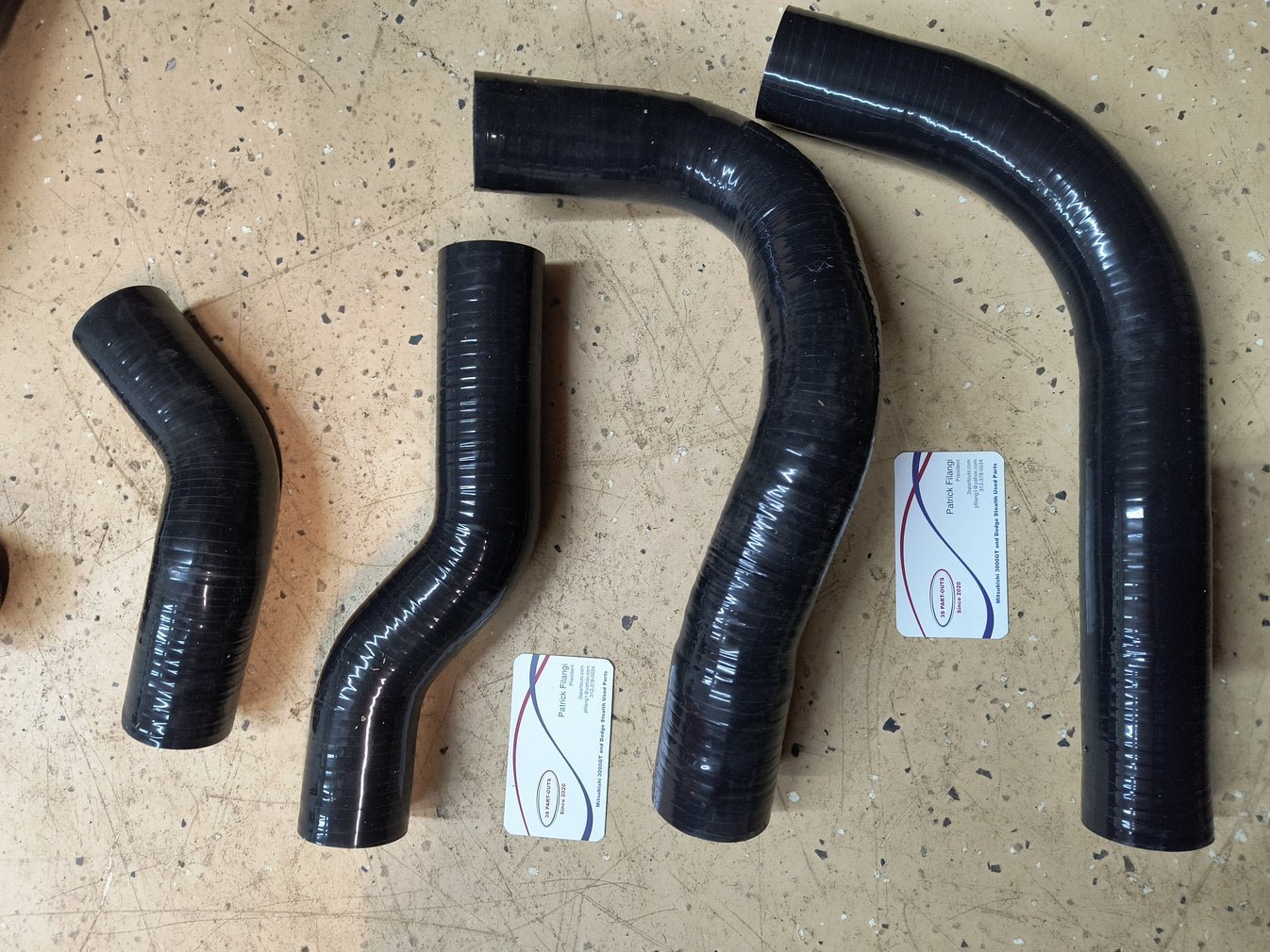 91-99 3000GT VR4 / Dodge Stealth TT Silicone Intercooler Hose Black Kit ** No Logo**